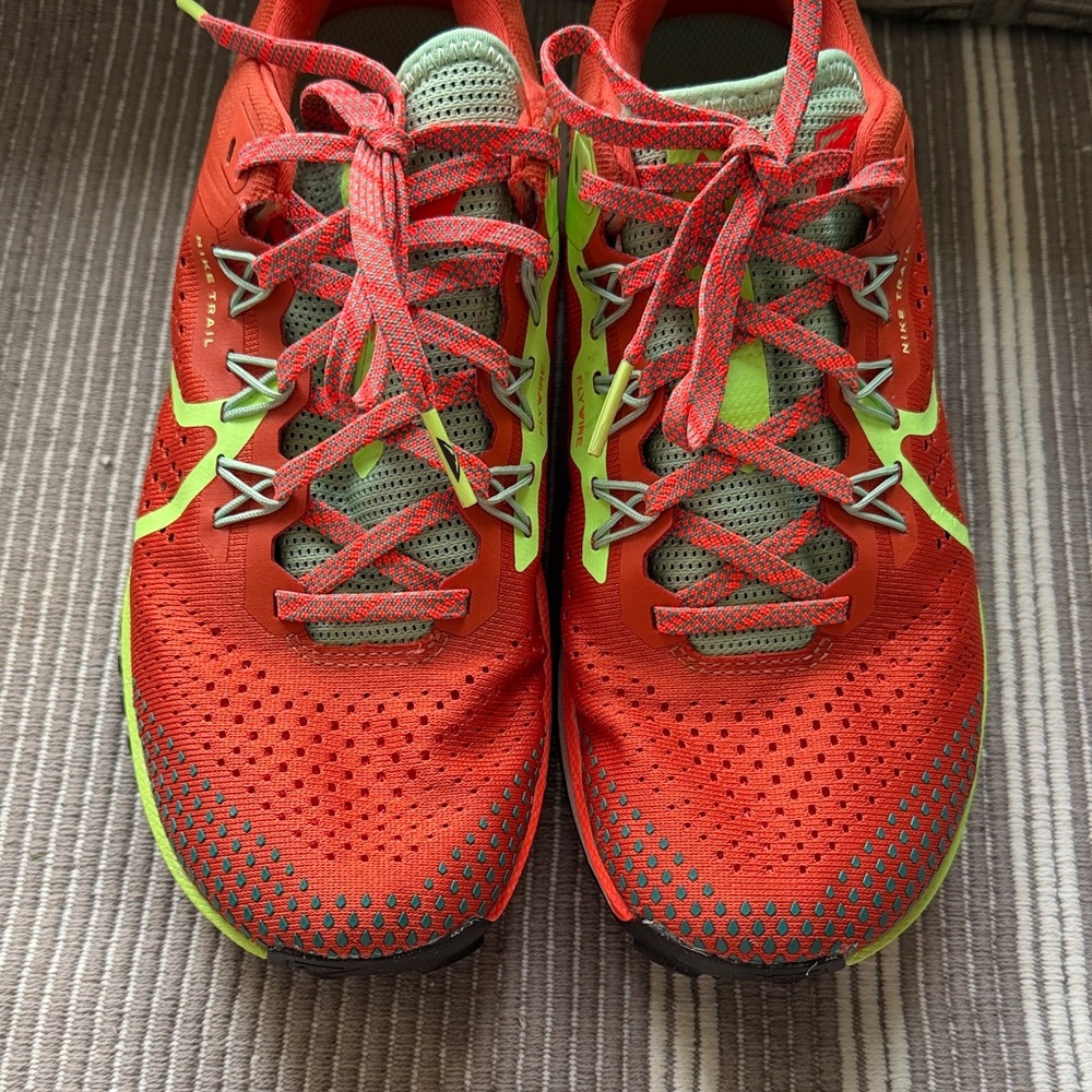 Nike Women's Trail Running Shoes - Red with Neon Green/Yellow Accents - Picture 2 of 7